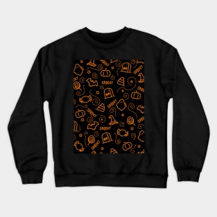 Halloween spooky signs pattern with swirl fireworks Crewneck Sweatshirt